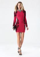 Bebe Jacquard Lace Sweater Dress