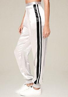 Bebe Metallic Parachute Pants