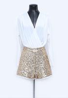 Bebe Kylie Sequin Shorts Romper