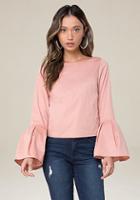 Bebe Piper Ruffle Sleeve Top