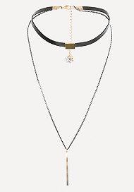 Bebe Bar & Crystal Double Choker