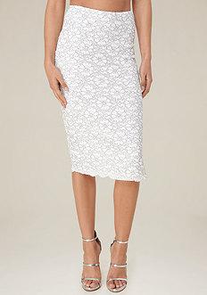 Bebe Kate Lace Midi Skirt