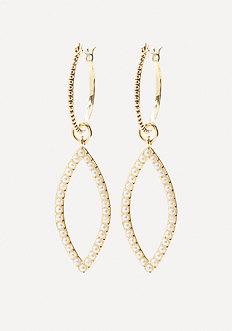 Bebe Stud Marquise Hoop Earrings
