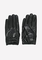 Bebe Short Leather Bow Gloves