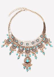 Bebe Beaded Filigree Necklace