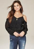 Bebe Banded Cold Shoulder Top