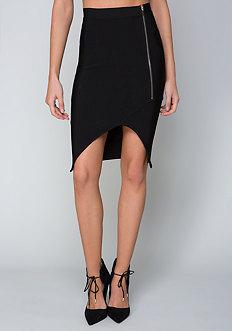 Bebe Zip Front Bandage Skirt
