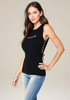 Bebe Layna Side Lace Up Sweater