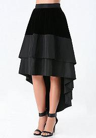 Bebe Velvet Hi-lo Skirt