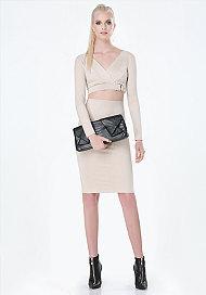 Bebe Faux Suede Crop Top