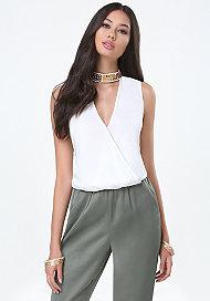 Bebe Embellished Neck Top