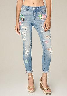 Bebe Tropical Heartbreaker Jeans