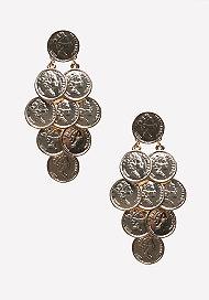 Bebe Layered Coin Earrings