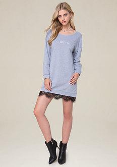 Bebe Heathered Popover Dress