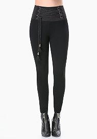 Bebe Petite Corded High Leggings