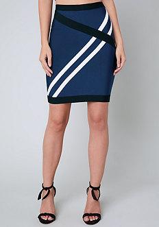 Bebe Cecily Colorblock Skirt