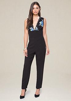 Bebe Embroidered Jumpsuit