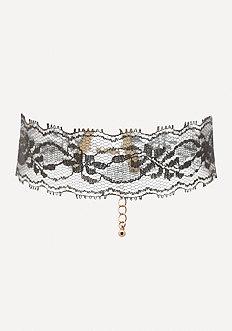 Bebe Metallic Lace Choker