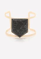 Bebe Black Geo Stone Cutout Cuff