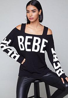 Bebe Logo Print Pullover