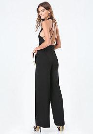 Bebe Plunge Neck Jumpsuit