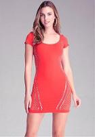 Bebe Studded Mesh-inset Dress