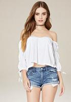 Bebe Puff Sleeve Strapless Top