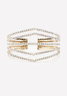 Bebe Crystal Angular Cuff