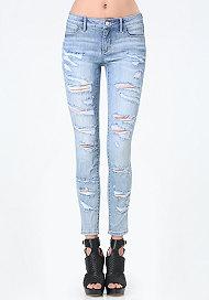 Bebe Torn Heartbreaker Jeans