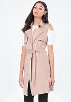 Bebe Faux Suede Trench Coat