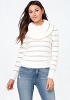 Bebe Metallic Striped Sweater