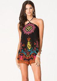 Bebe Print Halter Romper