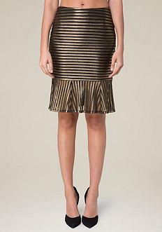 Bebe Gold Stripe Mermaid Skirt