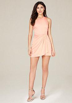 Bebe One Shoulder Wrap Dress