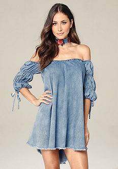 Bebe Royal Denim Day Dress