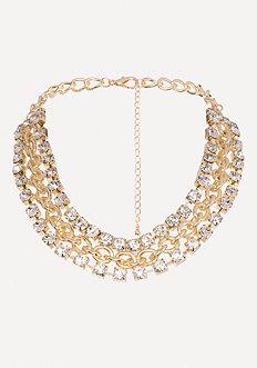 Bebe Crystal Chain Necklace