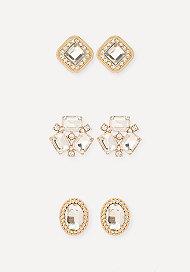 Bebe Crystal Cluster Earring Set