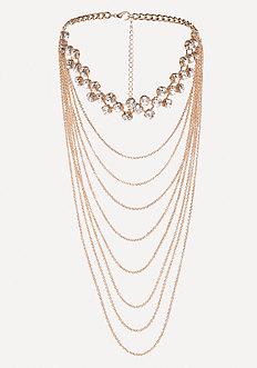 Bebe Draped Chain Crystal Choker