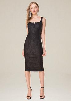 Bebe Faux Leather Midi Dress