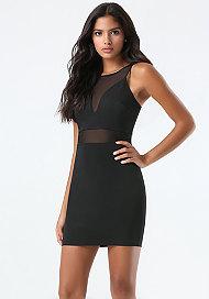 Bebe Mesh Inset Ponte Dress