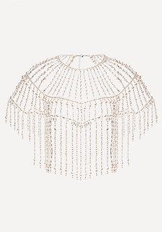 Bebe Pearlescent Bead Cape