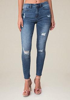 Bebe Destructed Hourglass Jeans