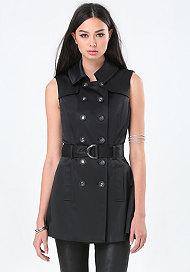 Bebe Back Lace Up Trench Coat