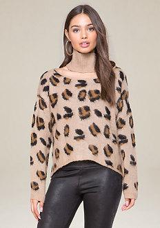 Bebe Brushed Leopard Sweater