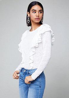 Bebe Shally Ruffled Top