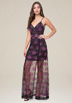 Bebe Two-tone Lace Gown