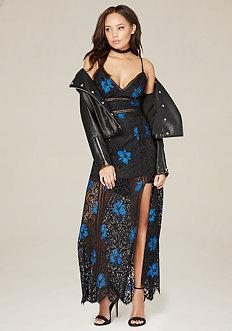 Bebe Mandy Lace Maxi Dress
