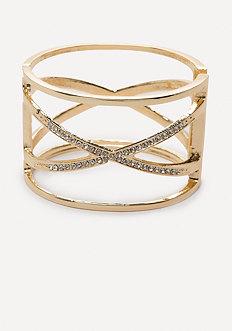 Bebe Crisscross Hinge Cuff