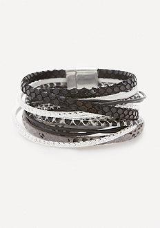 Bebe Snake Print Wrap Bracelet