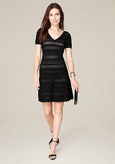 Bebe Pointelle Flared Dress